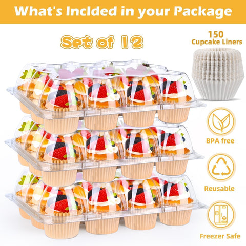 JPPSUJJ disposable cupcake containers with lids for quick gifting