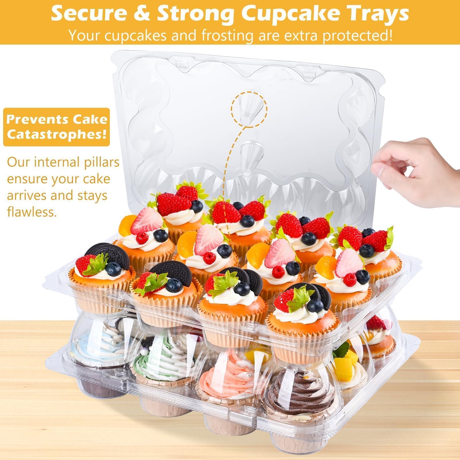 JPPSUJJ stackable cupcake boxes for organized display and transport