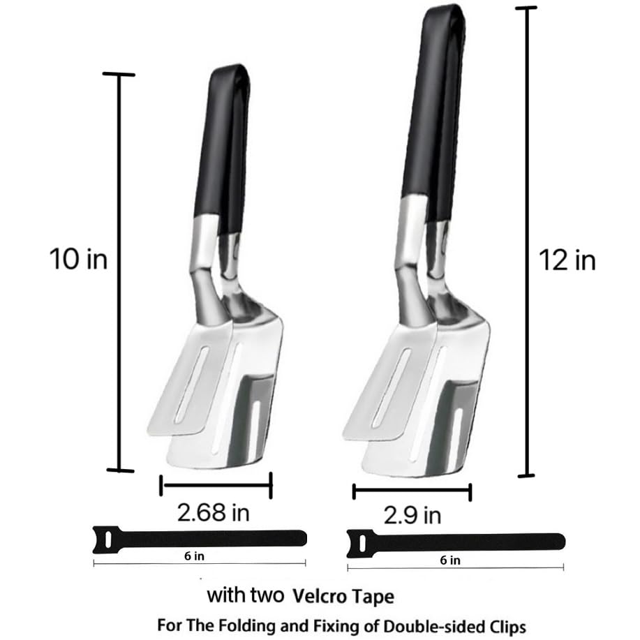 Jrsoul He 10in doublesided spatula tongs ideal for pancakes and eggs