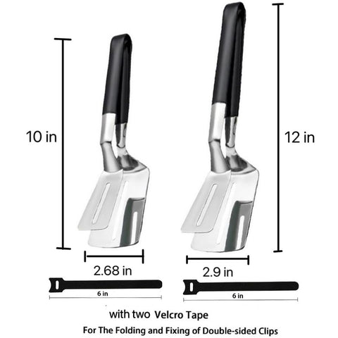 Jrsoul He 10in doublesided spatula tongs ideal for pancakes and eggs