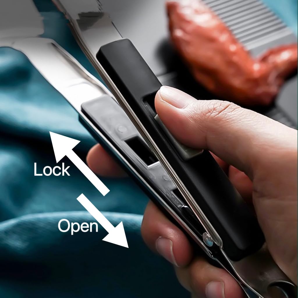 Jrsoul He tongs featuring locking buckle for compact storage.