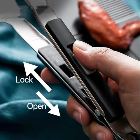 Jrsoul He tongs featuring locking buckle for compact storage.