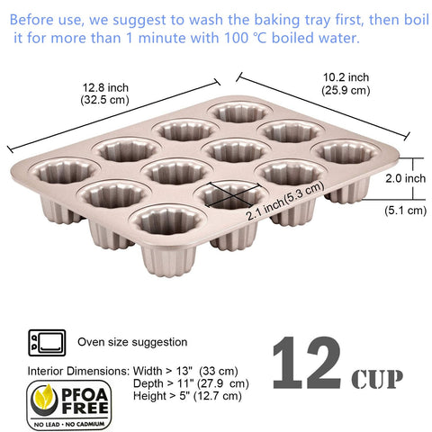 JRVT Love 12-cavity pan supports quick bake for family breakfast treats.