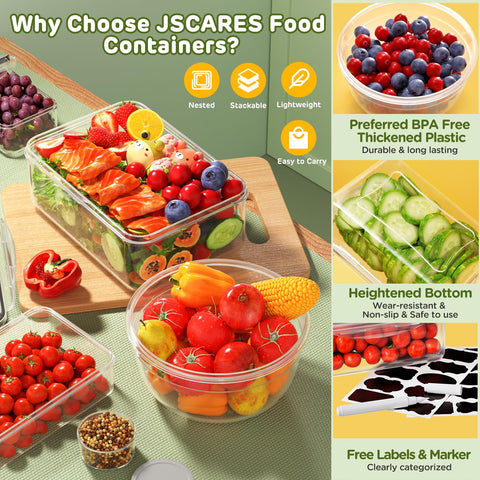 JSCARES airtight seal with silicone rings keeps food fresh and odor-free.