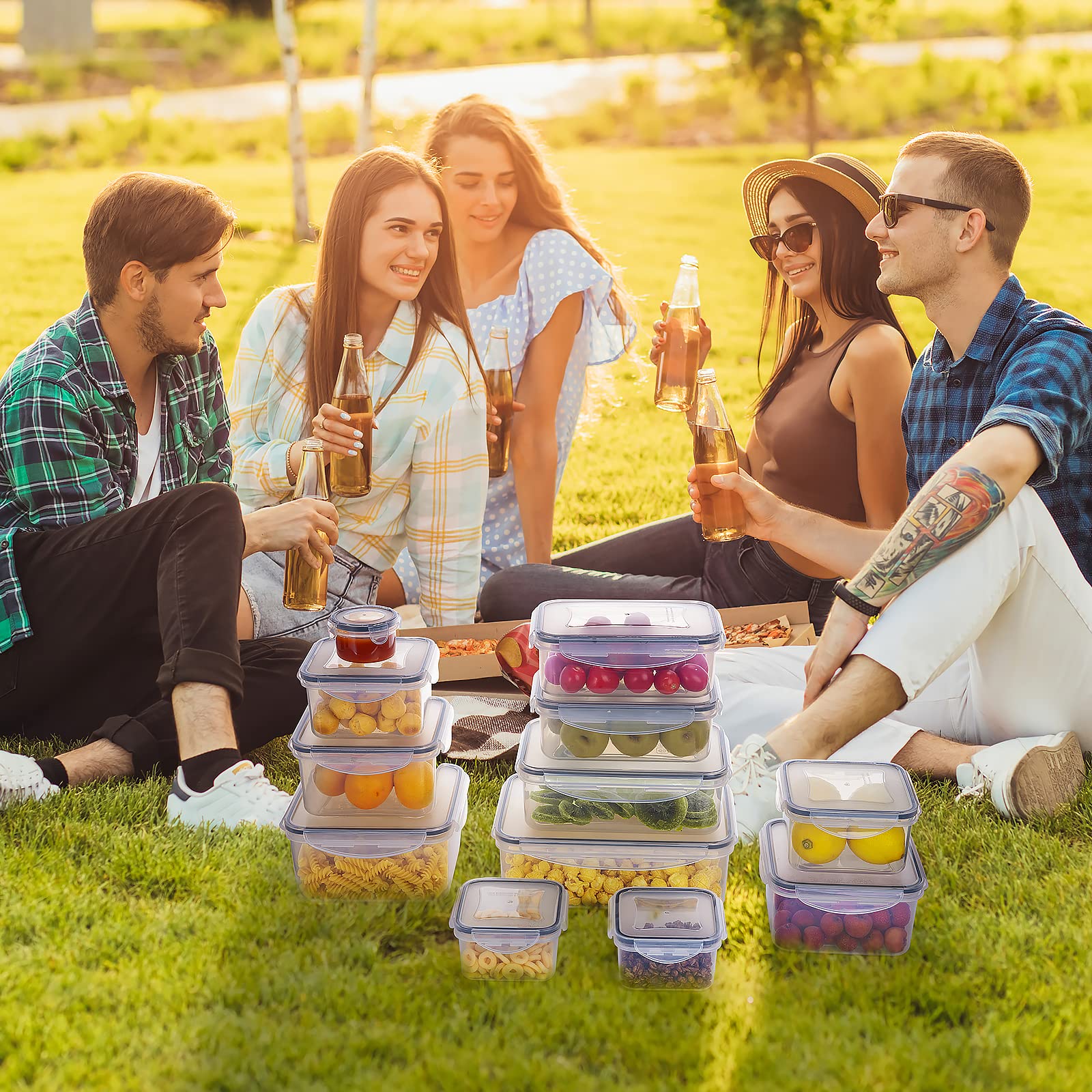 JSCARES fridge-freezer-microwave safe for versatile storage use.