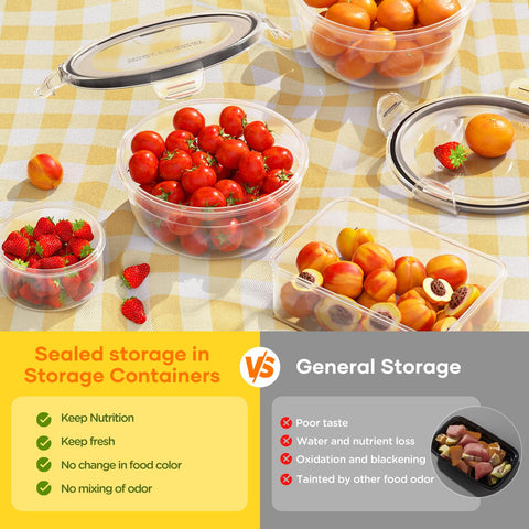 JSCARES airtight lids with four clips ensure leak-proof storage.