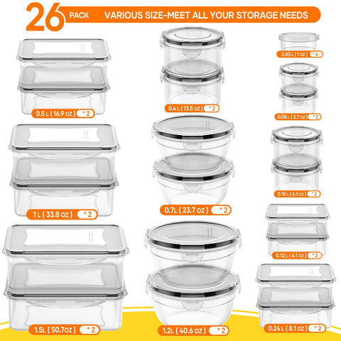 JSCARES rectangle containers 33oz help keep leftovers organized in the fridge.