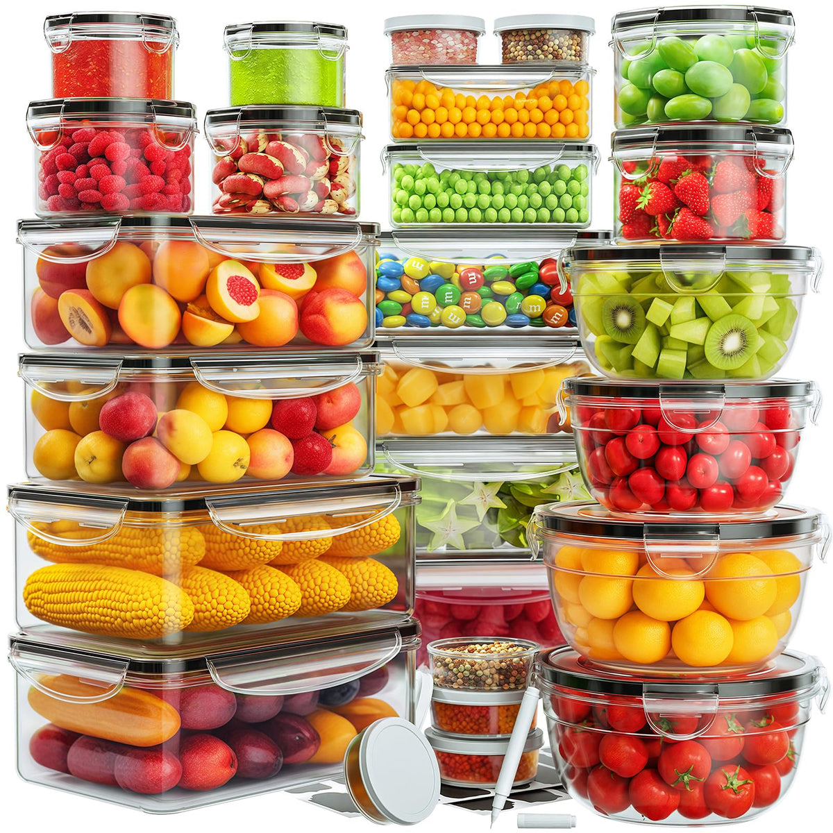 JSCARES rectangle containers 50oz show versatile meal prep with airtight freshness.