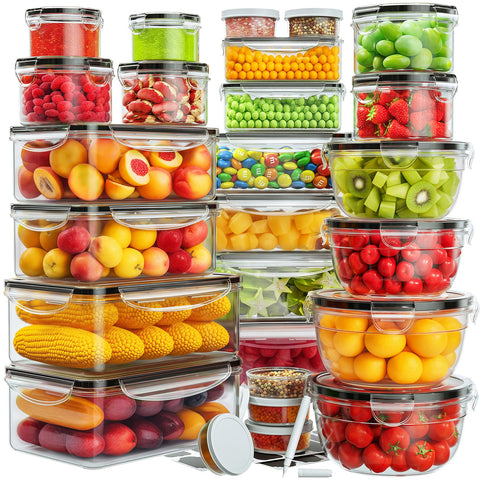 JSCARES rectangle containers 50oz show versatile meal prep with airtight freshness.