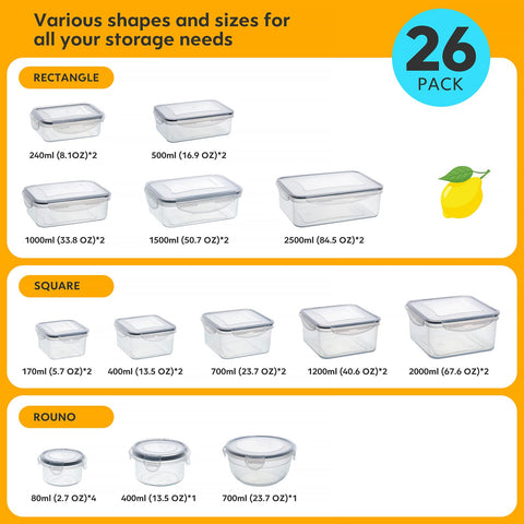 JSCARES rectangular large containers keep bulk foods neatly stacked and accessible.
