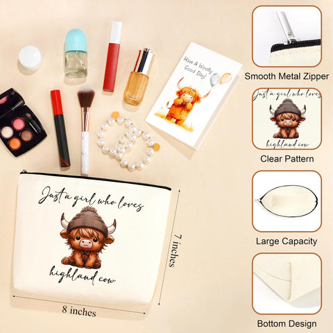JSENGIFT Highland Cow greeting card, a charming note for special occasions.