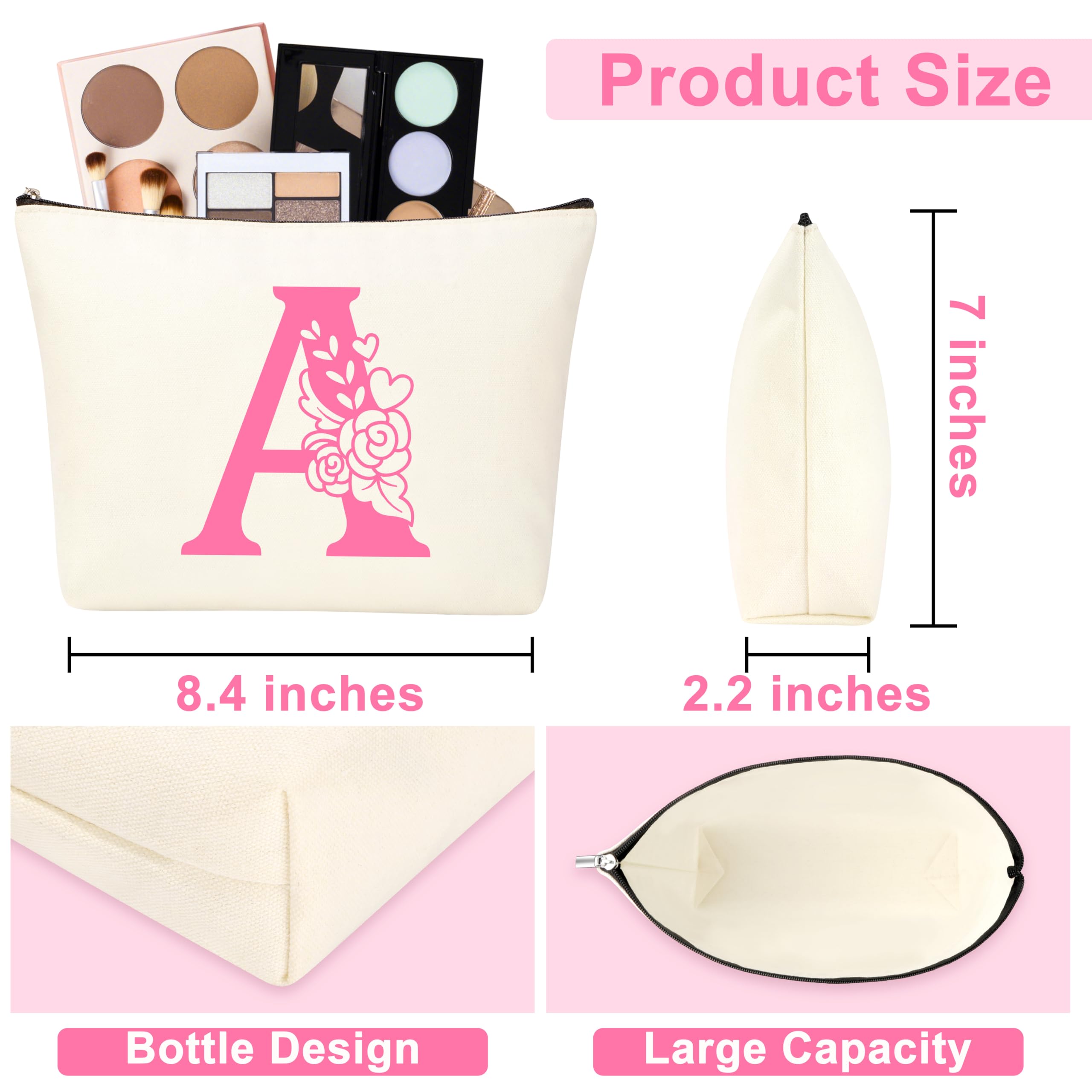 JSENGIFT pink makeup bag keeps her essentials organized on the go.