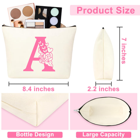 JSENGIFT pink makeup bag keeps her essentials organized on the go.