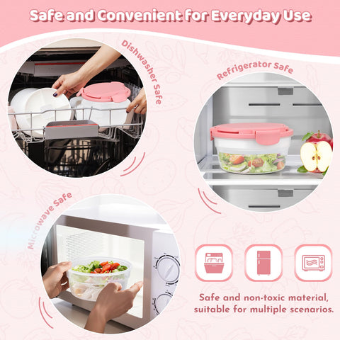 JSLOVE 58oz capacity fits salads, entrees, and snacks for busy days.