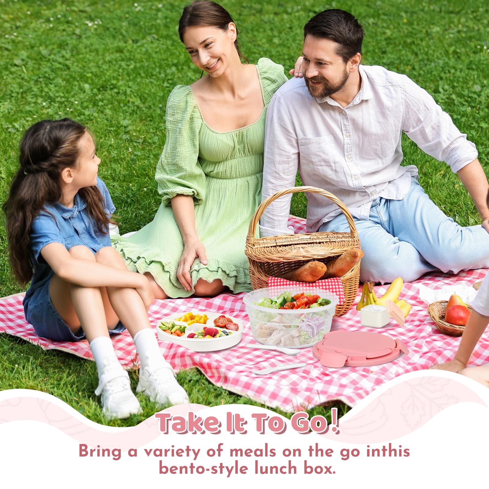 JSLOVE four-compartment layout prevents mixing between foods for cleaner meals.