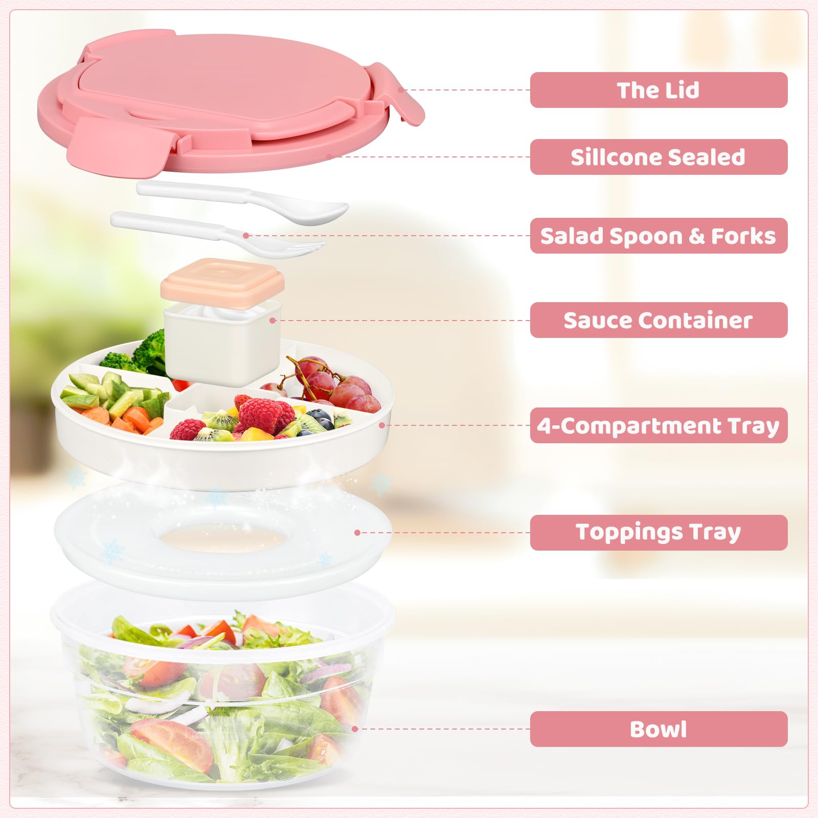 JSLOVE leakproof lid shows a secure seal to prevent spills.