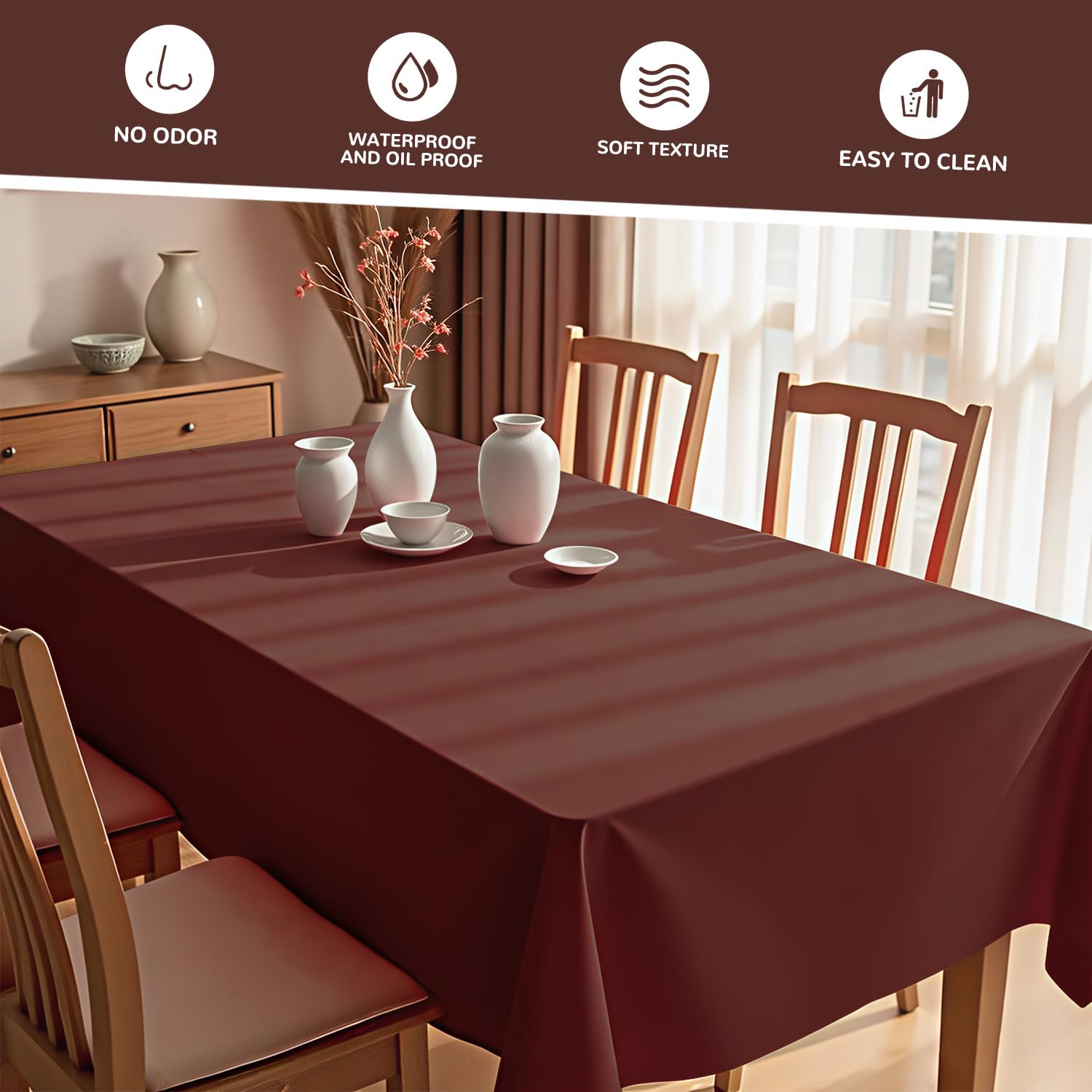 JSQBSECL packaged 14 brown tablecloths ready for party prep.