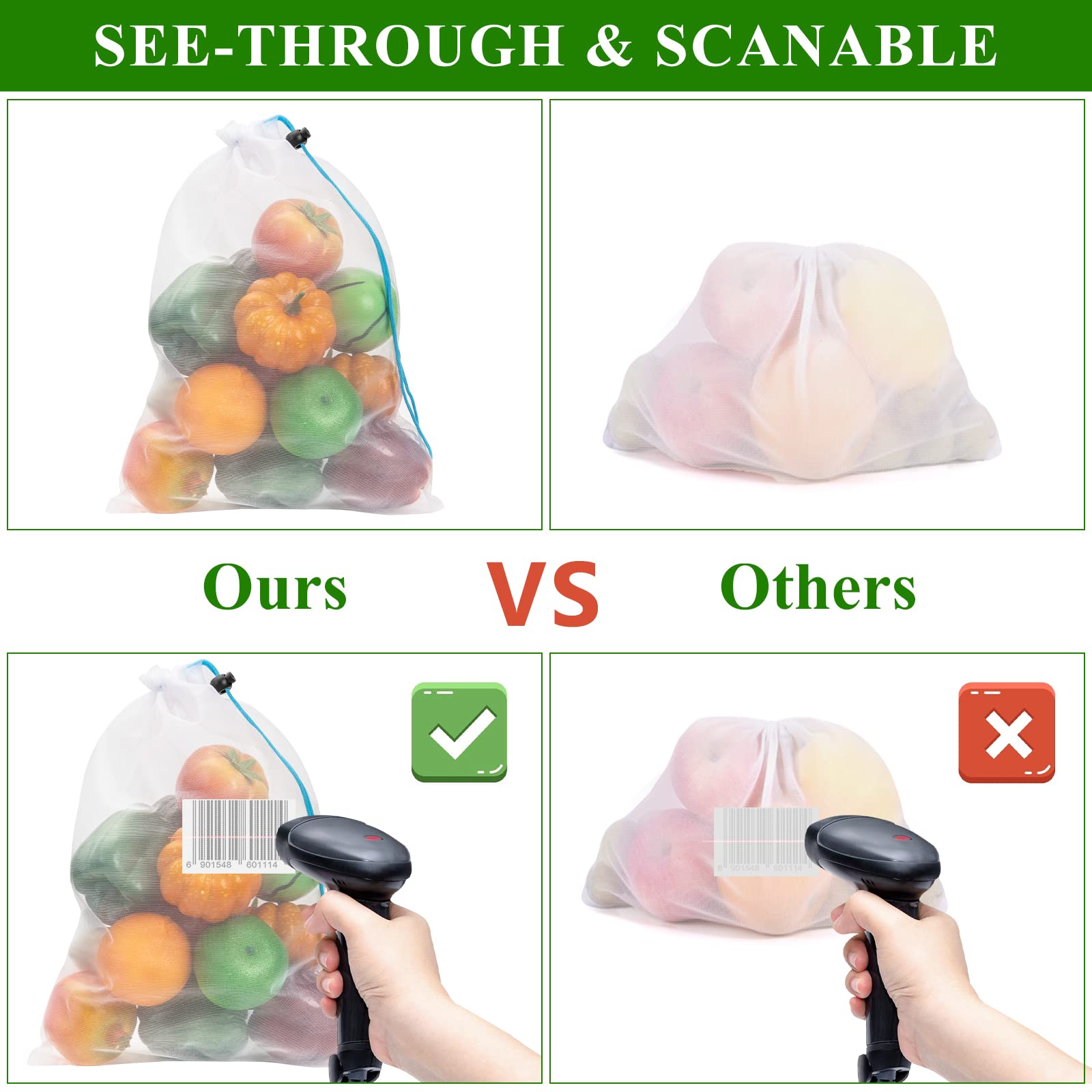 JSVSLTD breathable mesh fosters longer freshness for produce.
