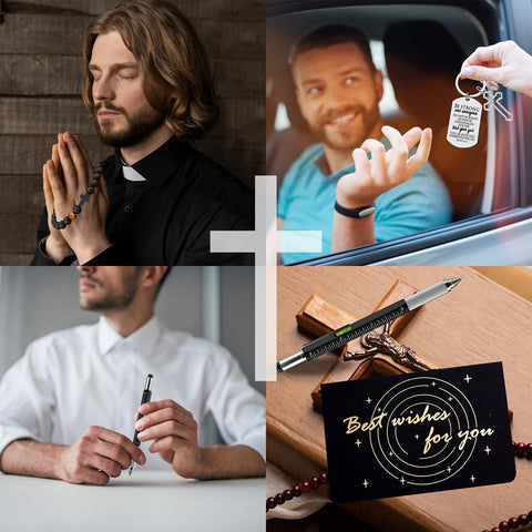 JTAMOHI cross-engraved keychain keeps verses close and encourages courage.