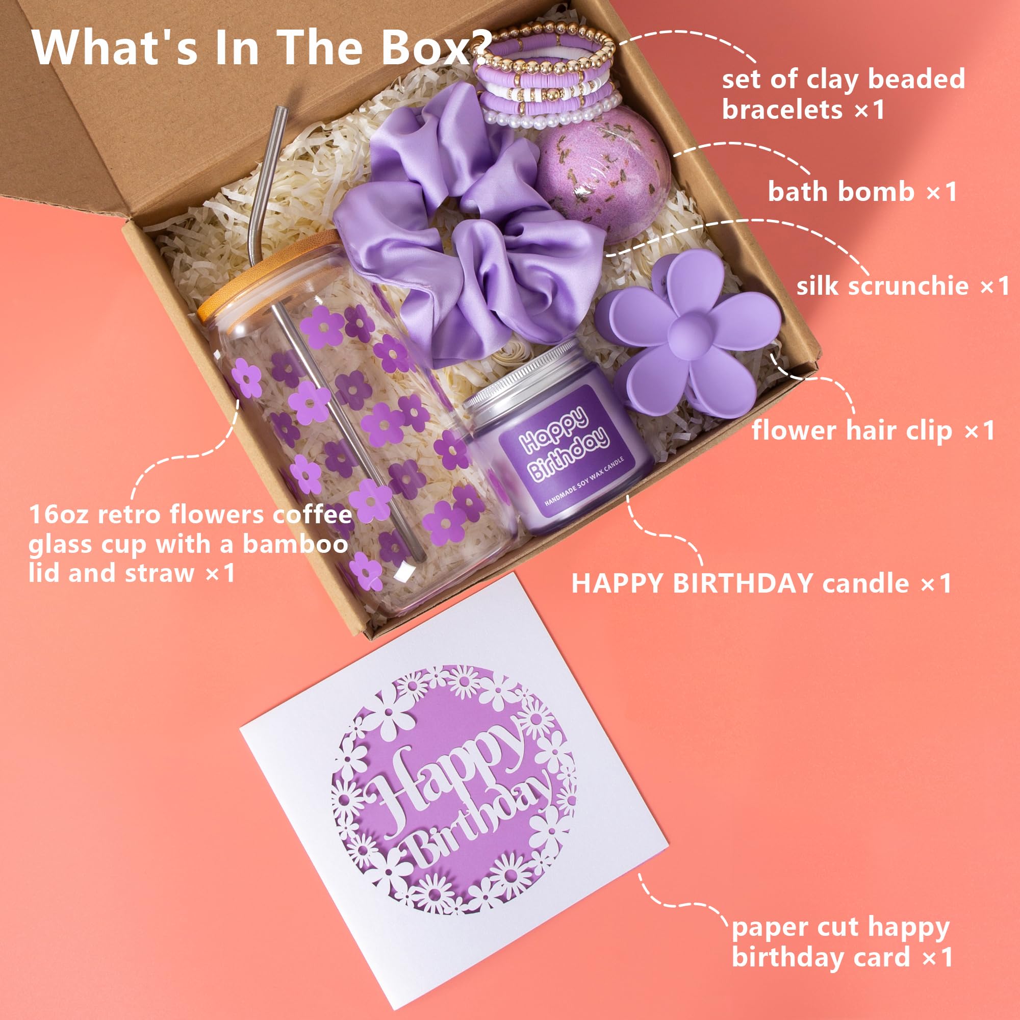 JTEWB lavender-scented Happy Birthday candle for relaxing moments