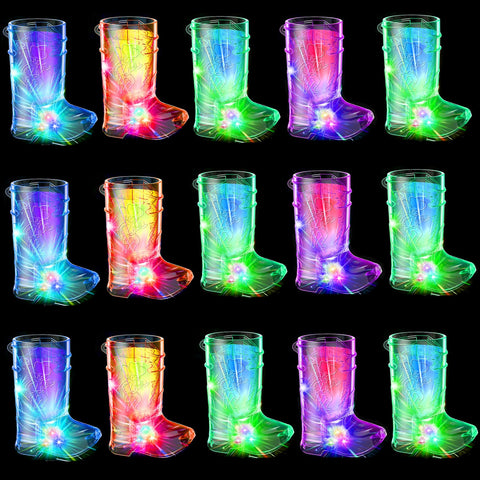 JTWKING light-up shot glasses set of 16 with glowing rims for festive gatherings
