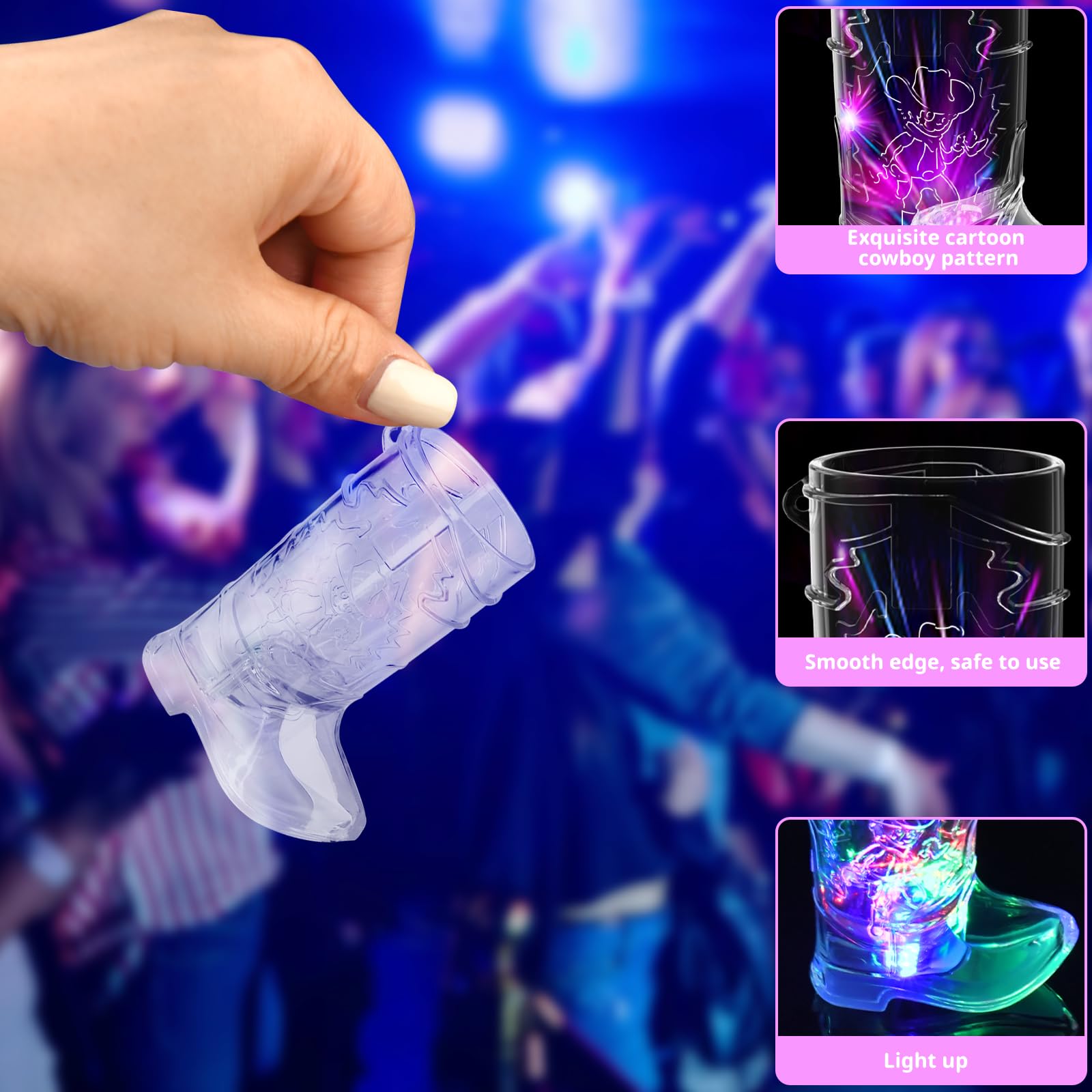 JTWKING party decor shot glasses arranged as a glowing centerpiece