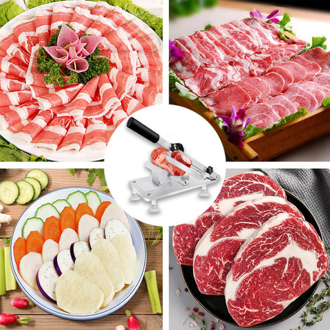 Juanwan frozen meat slicer demonstrates slicing frozen meat with cost savings in mind.