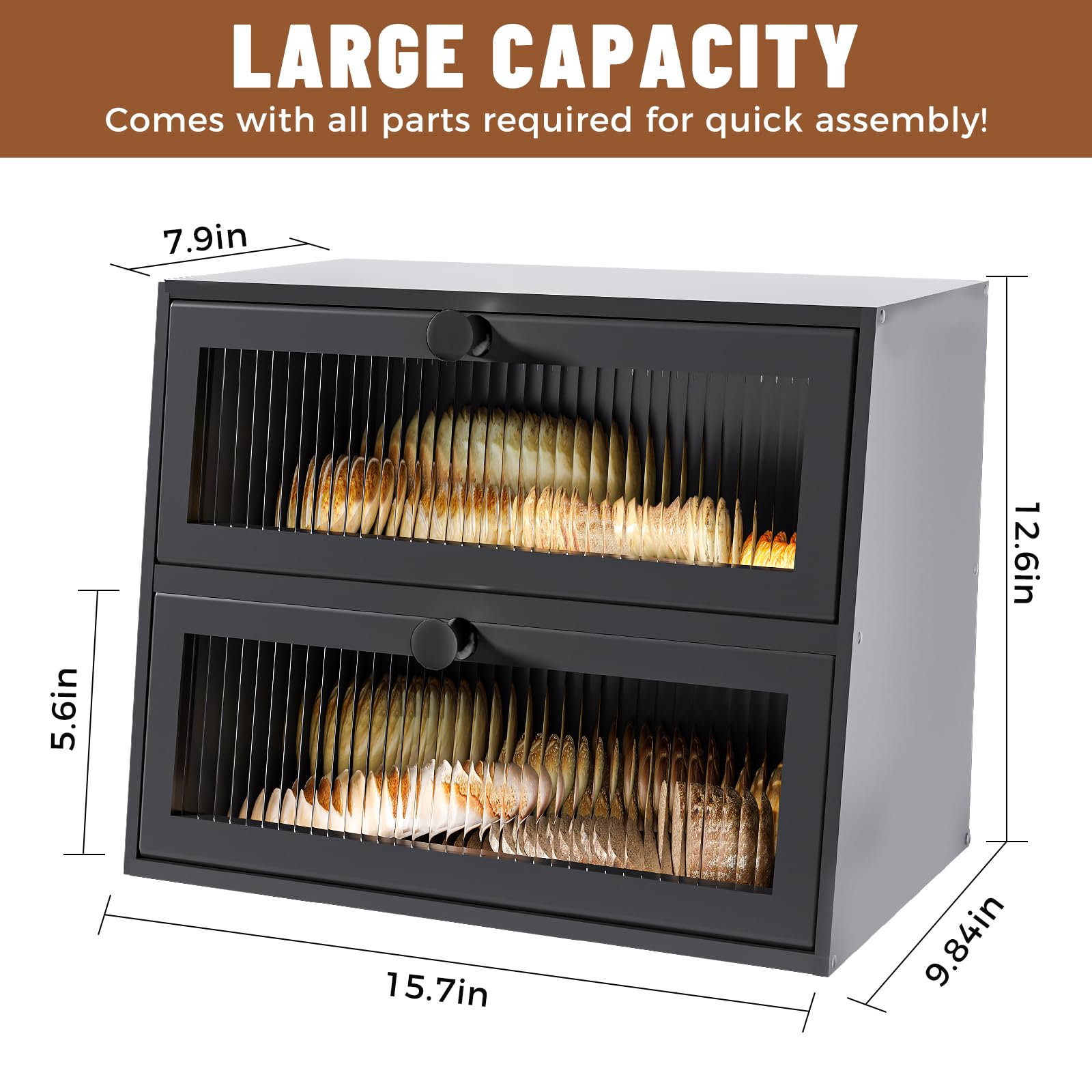 JUATPNIY large-capacity countertop storage for loaves and buns