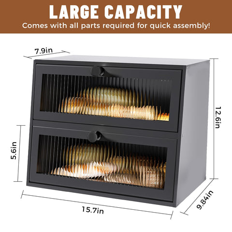 JUATPNIY large-capacity countertop storage for loaves and buns