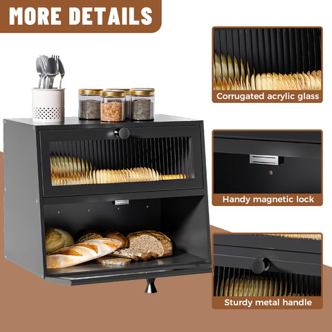 JUATPNIY spacious interior with two storage spaces for different breads