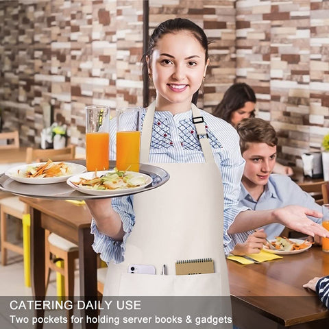 Jubatus beige two-pack apron set for home and studio use