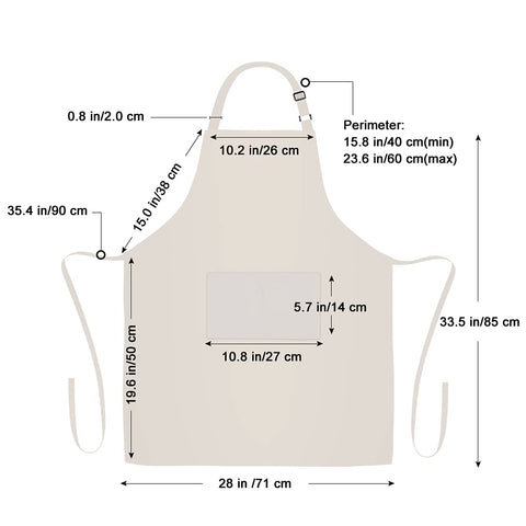 Jubatus beige apron supports a professional look in the kitchen