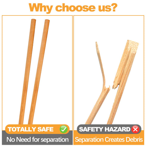 Jucoan 9.5-inch bamboo chopsticks lightweight and easy to handle