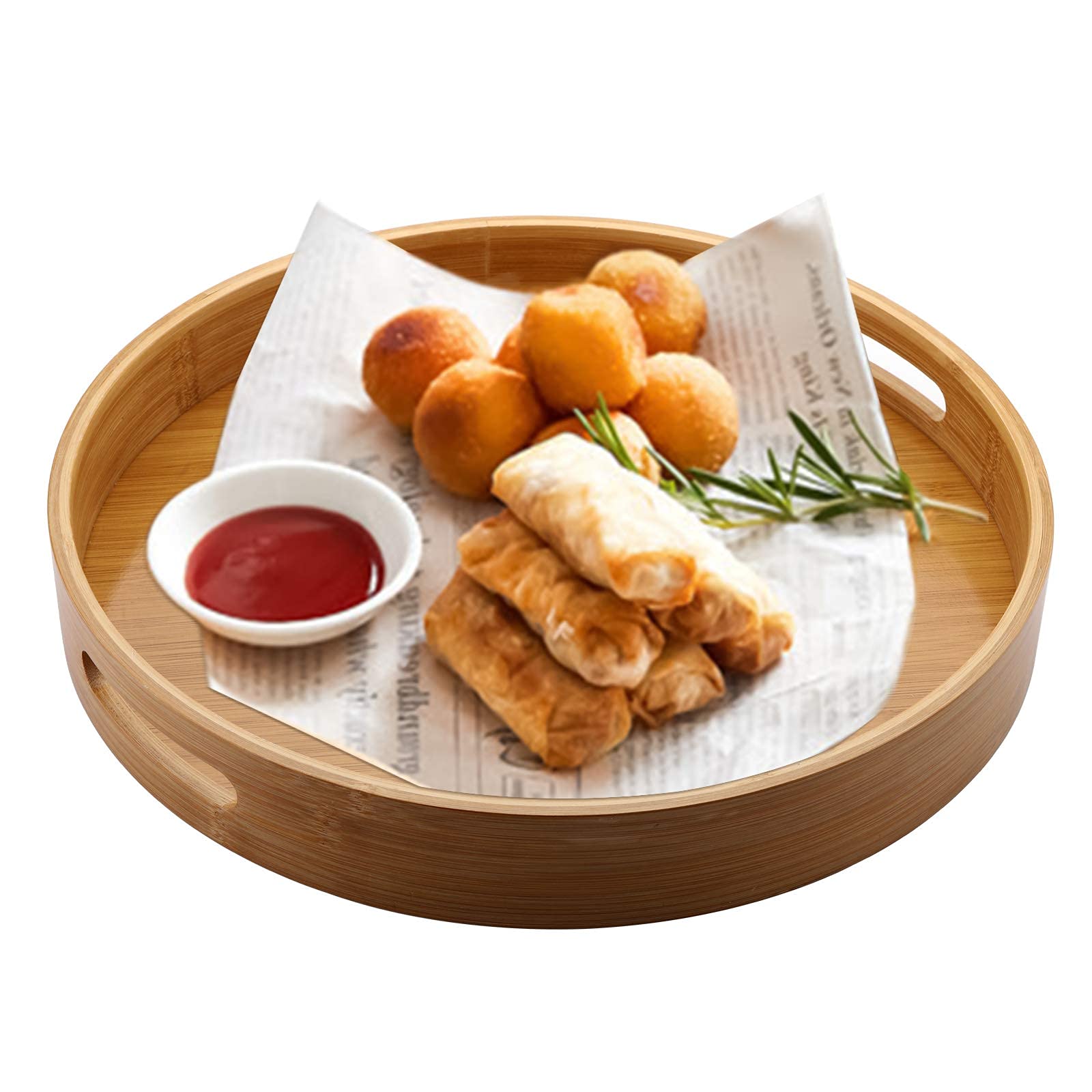 Jucoan bamboo serving tray with smooth polish for quick cleanup