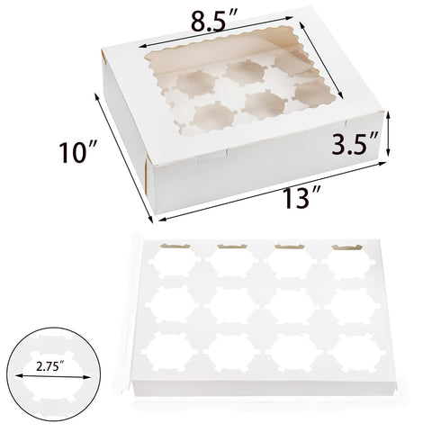 Jucoan cupcake box with 12-cavities insert keeps dozen cupcakes neatly organized