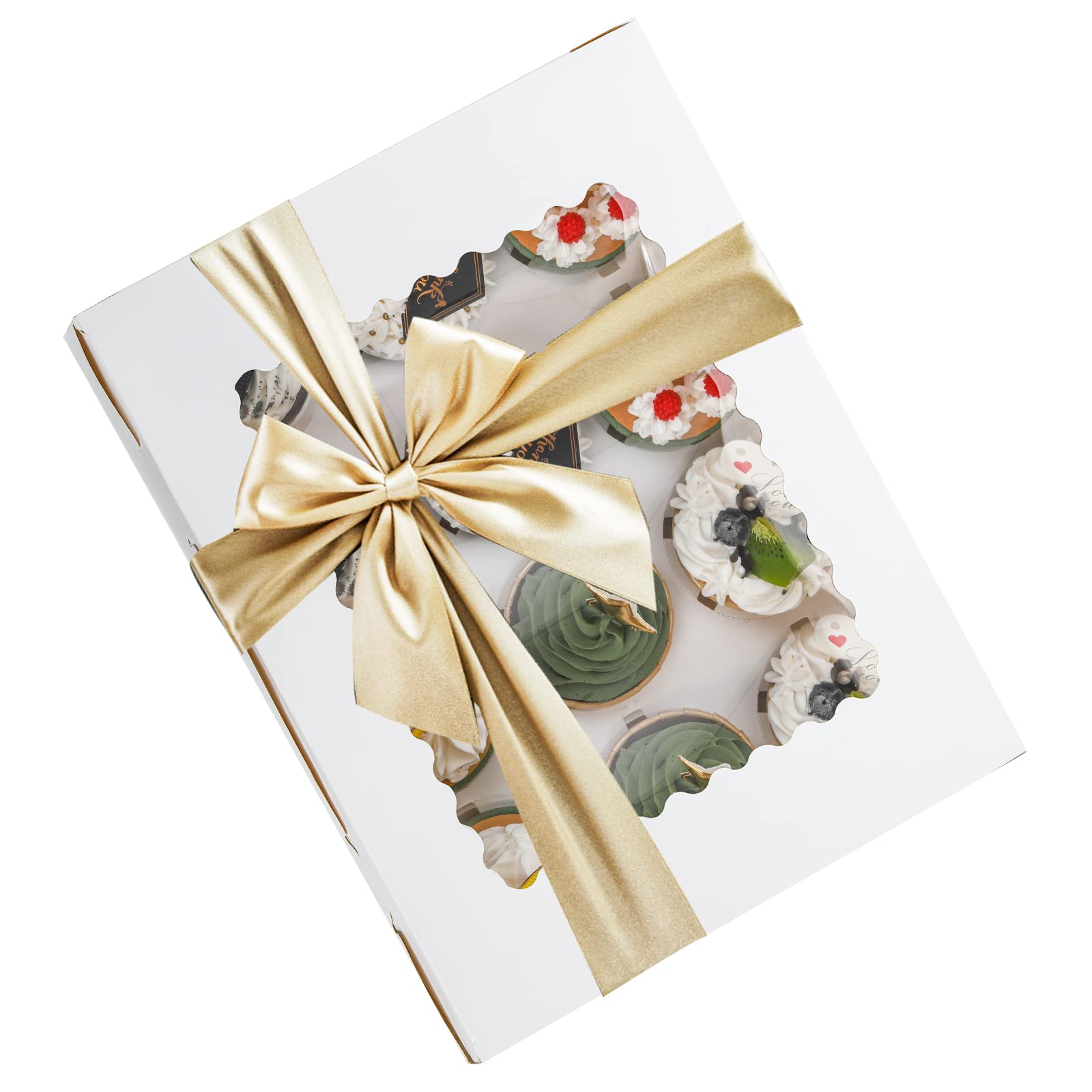 Jucoan cupcake box with window display showcases pastries while preserving freshness