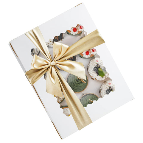 Jucoan cupcake box with window display showcases pastries while preserving freshness