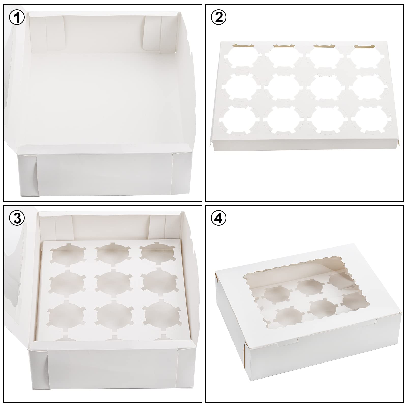 Jucoan cupcake boxes hold cookies and pastries for gifts and events