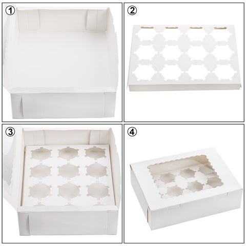 Jucoan cupcake boxes hold cookies and pastries for gifts and events