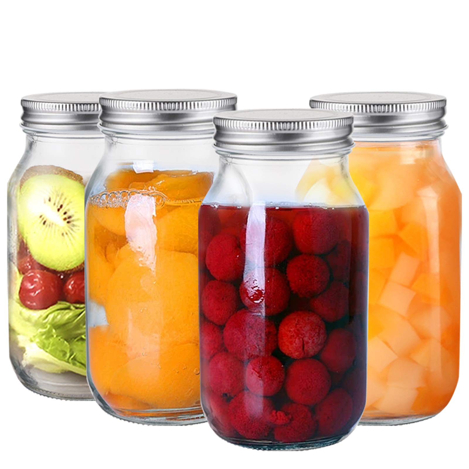 Jucoan mason jar with airtight silver lid sealing tightly