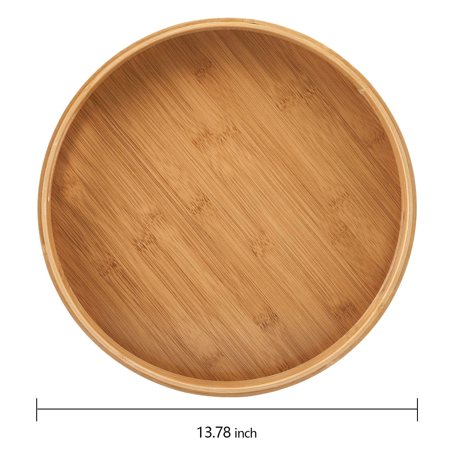 Jucoan round tray with raised edges preventing spills during meals