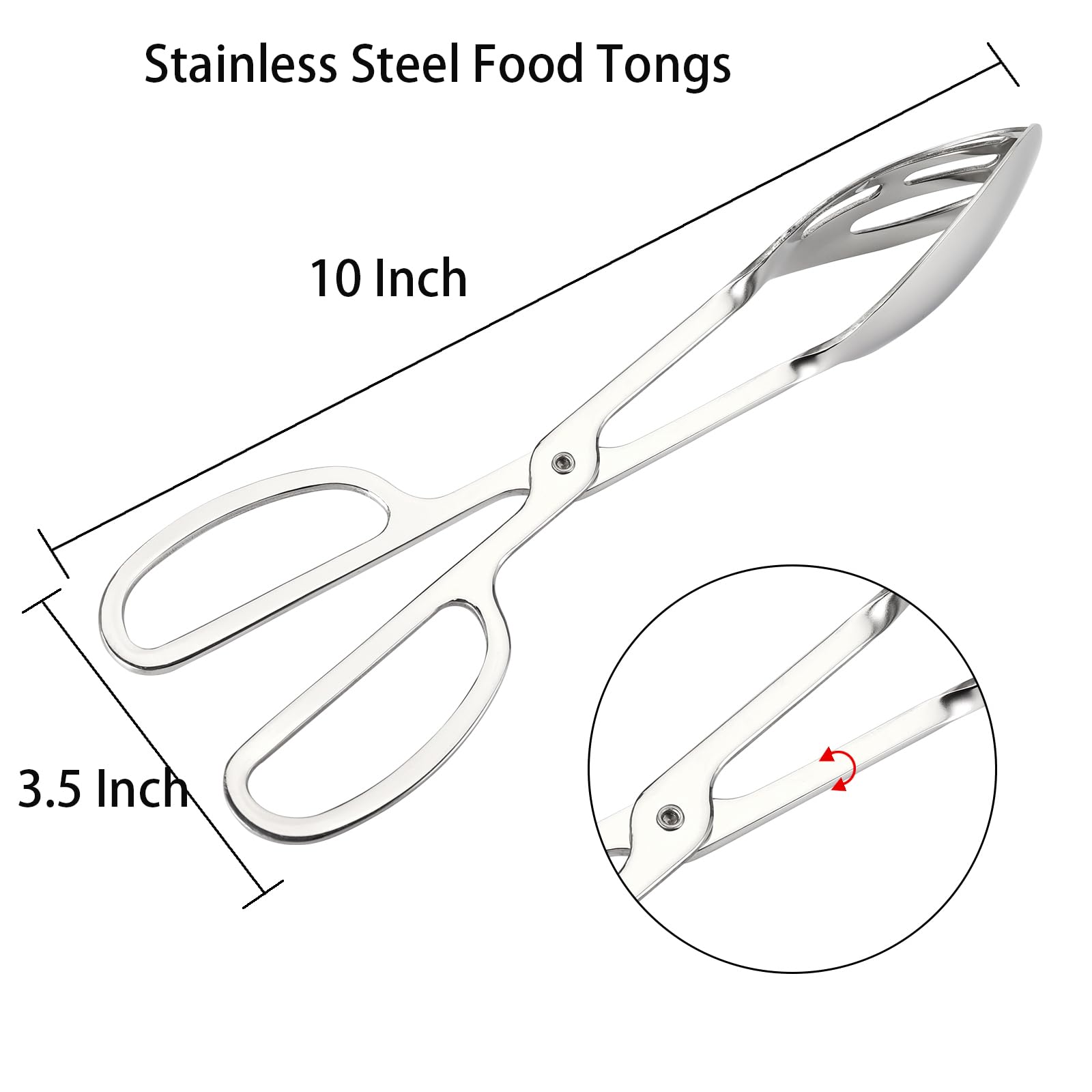 Jucoan 2-pack salad tongs in polished stainless steel for greens