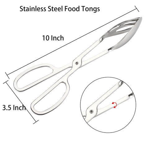 Jucoan 2-pack salad tongs in polished stainless steel for greens