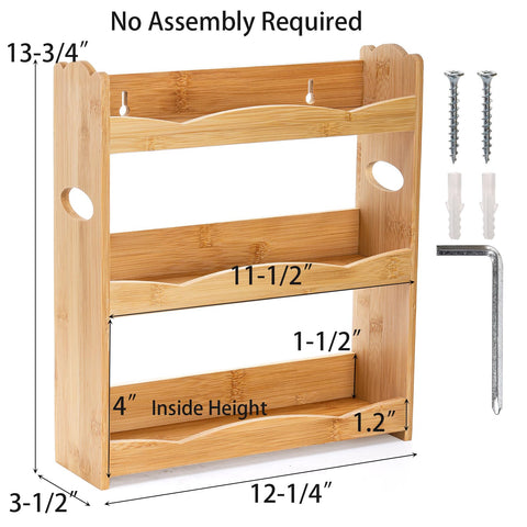 Jucoan wall-mounted spice shelf saves counter space while displaying jars.