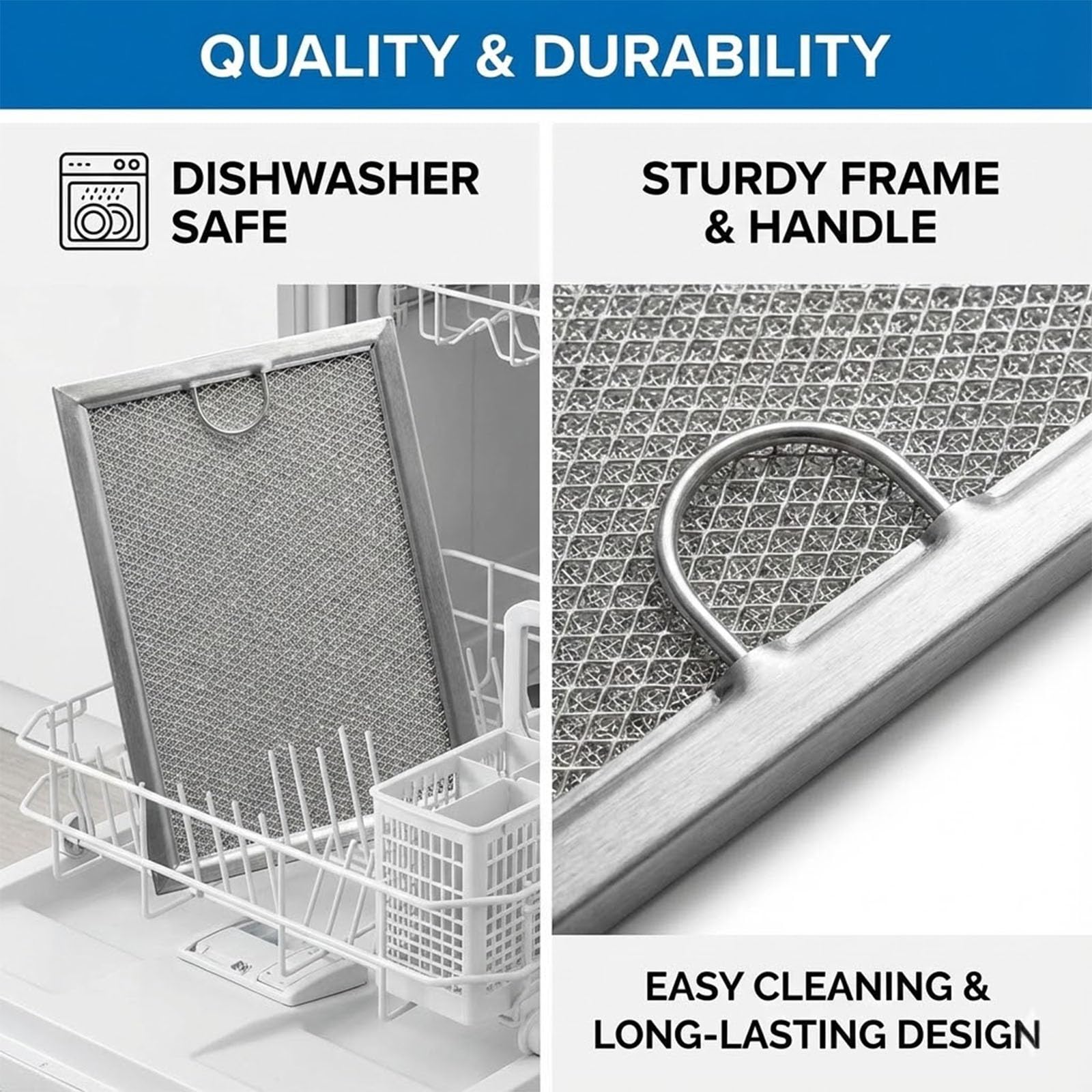 Durable aluminum mesh JUDAOLE filter resists wear and cleans easily.