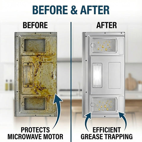 JUDAOLE under-vent filter maintains airflow through GE microwave vent.