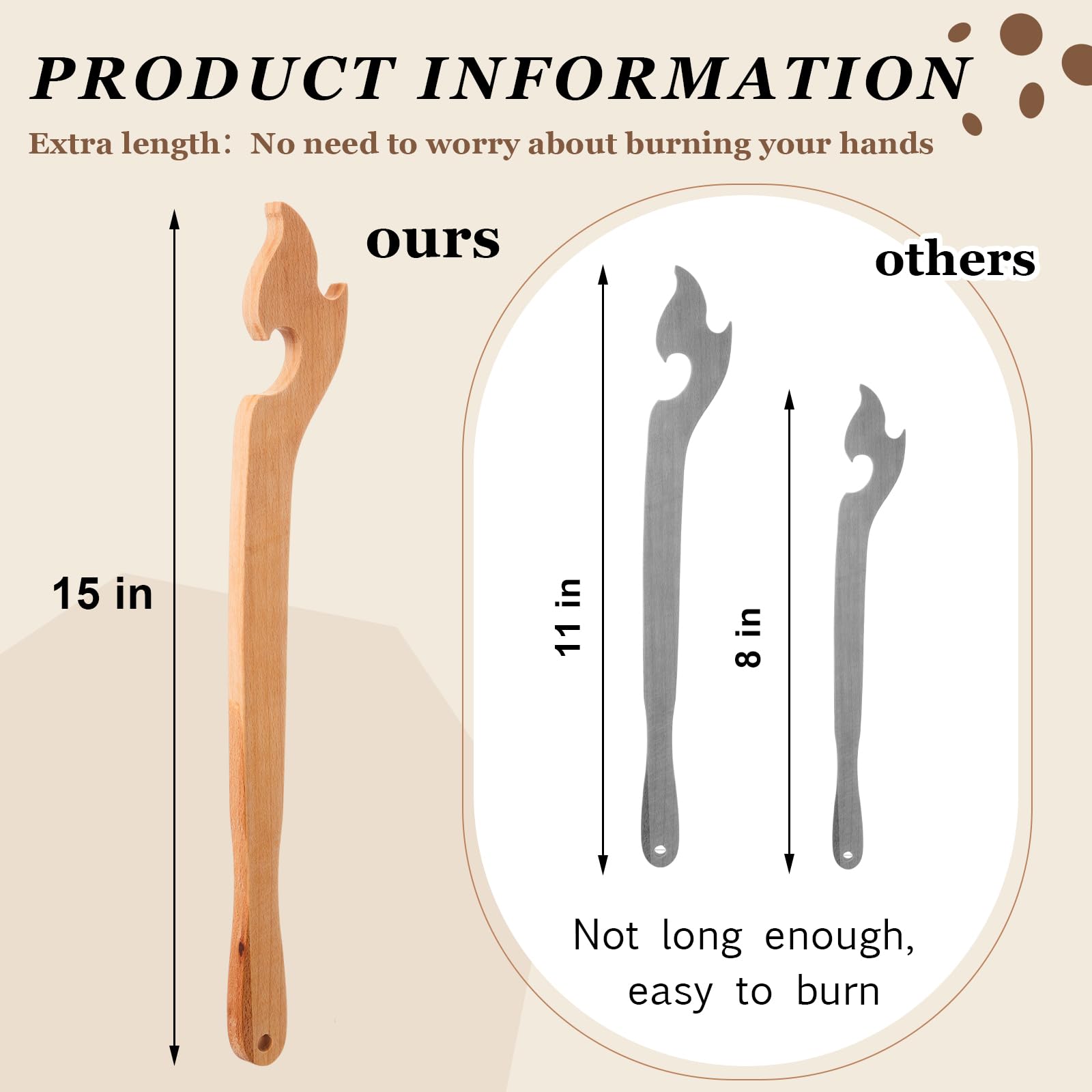 Juexica beech wood oven puller with smooth burr-free surface