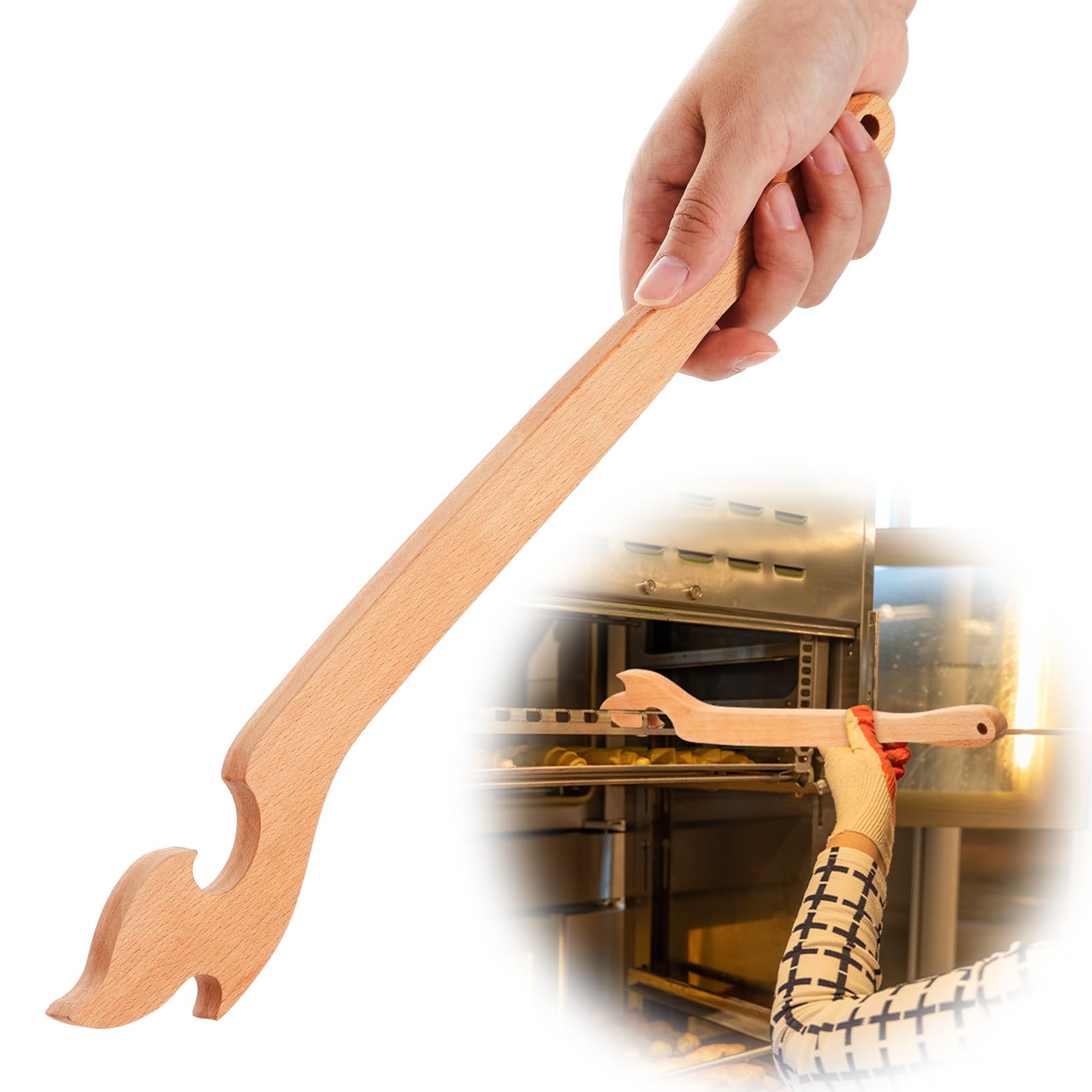Juexica 15-inch oven rack puller with long handle for safer rack handling