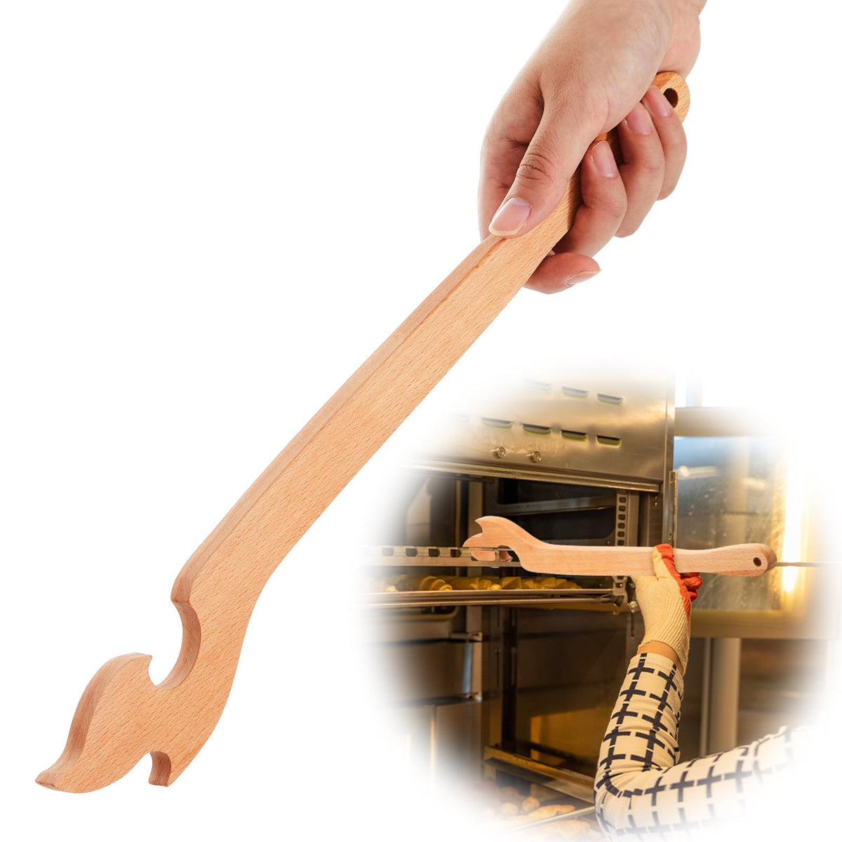 Juexica 15-inch oven rack puller with long handle for safer rack handling