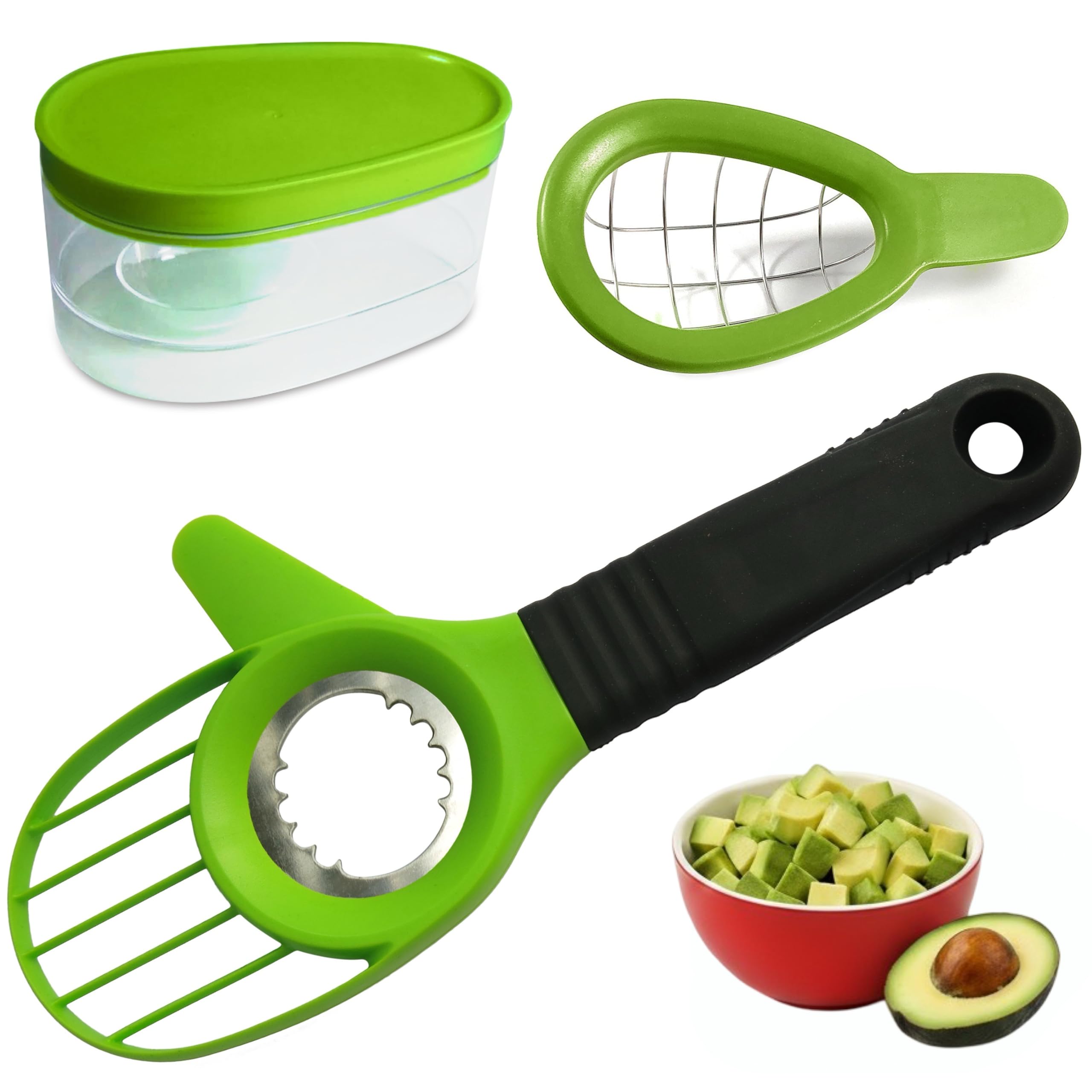 Jugetware Avocado Slicer Pitter isolates the pit safely and efficiently.